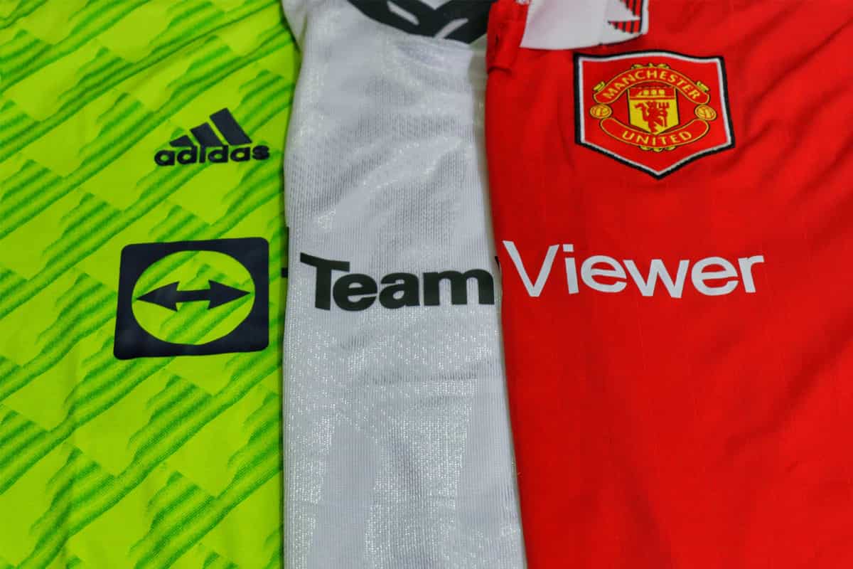 Manchester United home, away and third shirts for the 2022/23 season.