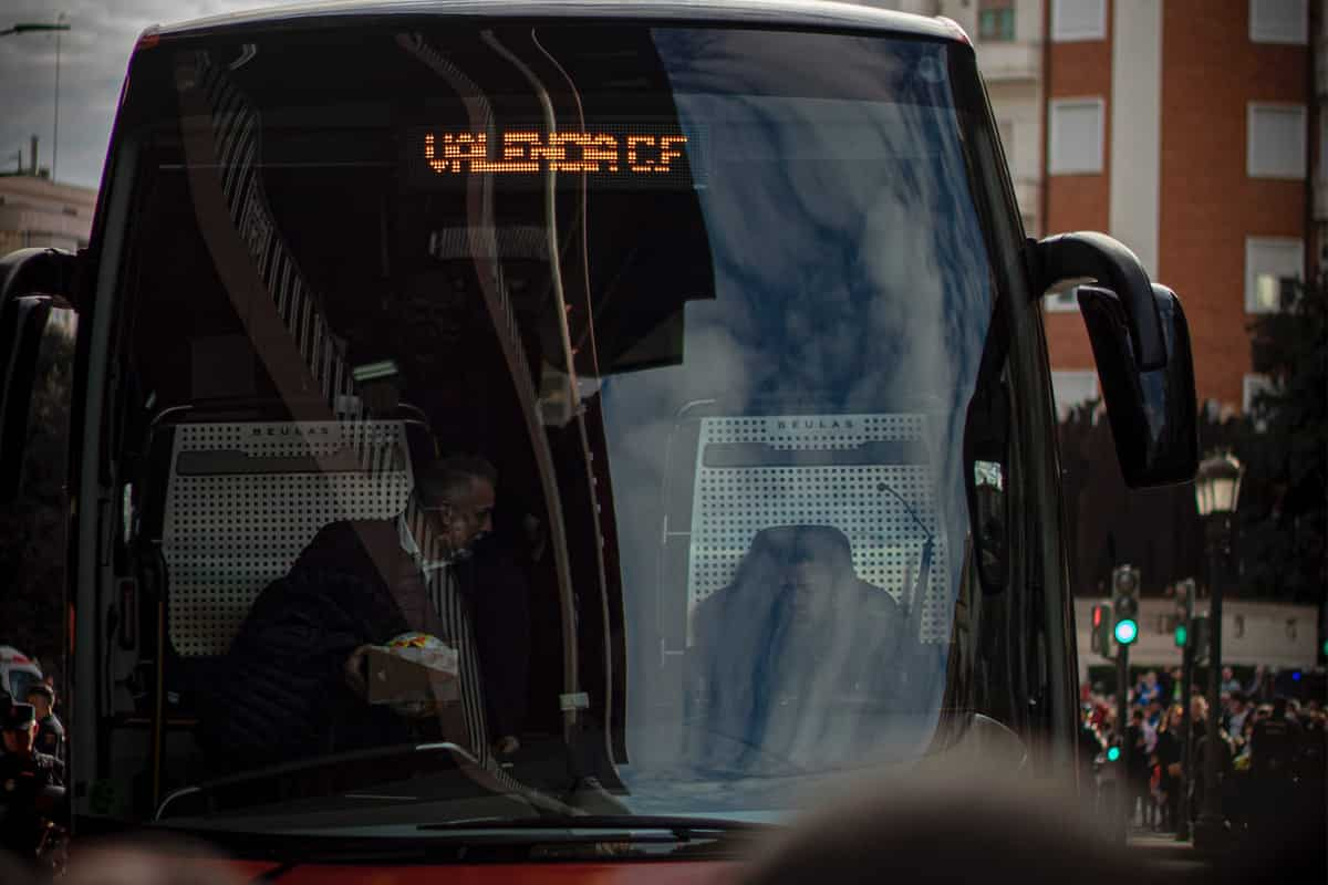 Valencia FC football team bus.