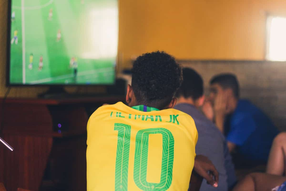 A Brazilian football fan wearing a Neymar Jr shirt.