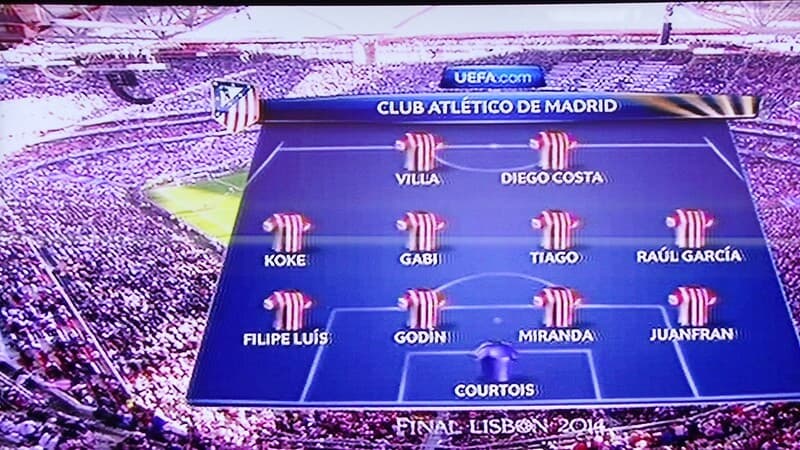 Atletico Madrid line up for the 2014 Champions League Final.