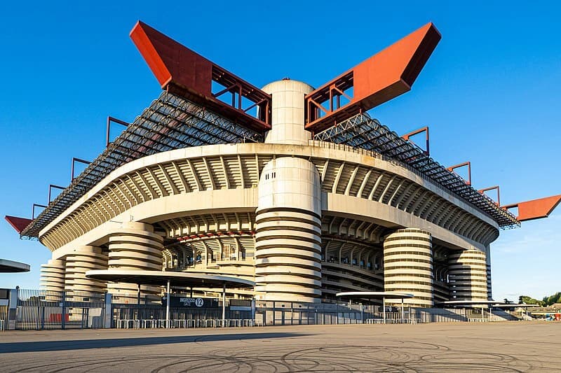 The San Siro stadium in Milan, Italy.