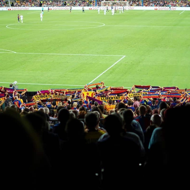 Barcelona fans celebrating