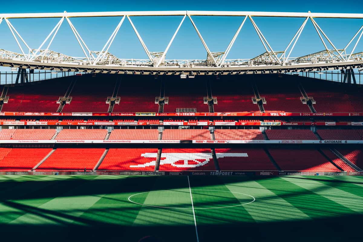 Inside of Arsenal's Emirates stadium.